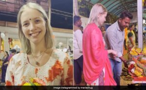 Read more about the article Russian Influencer Visits Mumbai’s Siddhivinayak Temple, Calls It A ”Blessed Feeling”