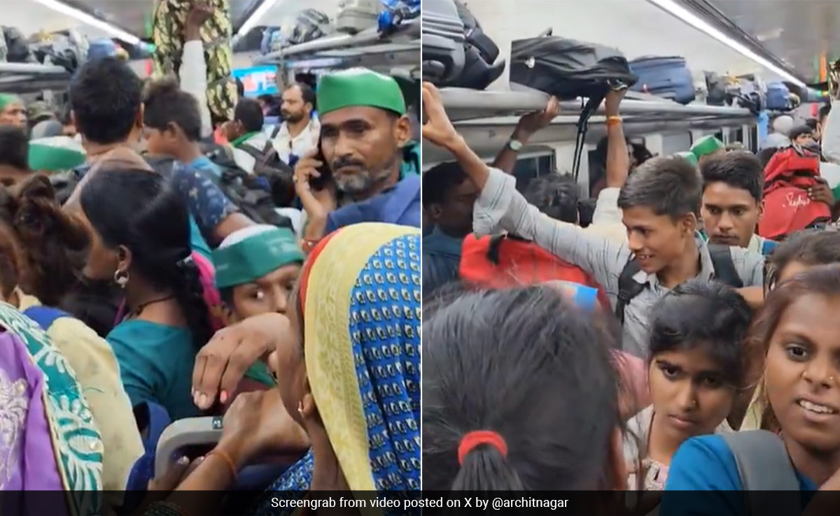 Read more about the article Videos Show Ticketless Passengers Overcrowding Vande Bharat Express, Railways Reacts