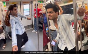 Read more about the article Man Dances To ‘Naacho Naacho’ Inside Delhi Metro, Internet Loves His Confidence