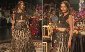 Read more about the article Malaika Arora Ruled The Ramp In A Structured Glitzy Black Siddartha Tytler Lehenga At ICW 2024