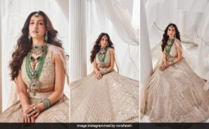 Read more about the article It Would Be A Mistake To Look Away From Nora Fatehi In This Regal Sawan Gandhi Lehenga