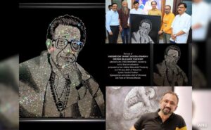 Read more about the article Balasaheb Thackeray Dazzles In Portrait Made With 27,000 Diamonds