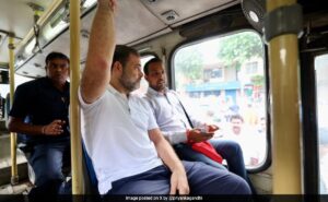 Read more about the article Rahul Gandhi Takes DTC Bus Ride, Interacts With Drivers, Conductors, Marshals