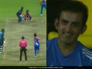 Read more about the article Gautam Gambhir’s Reaction Bowls Over Internet As Rinku Singh Delivers Game-Changing Over. Watch