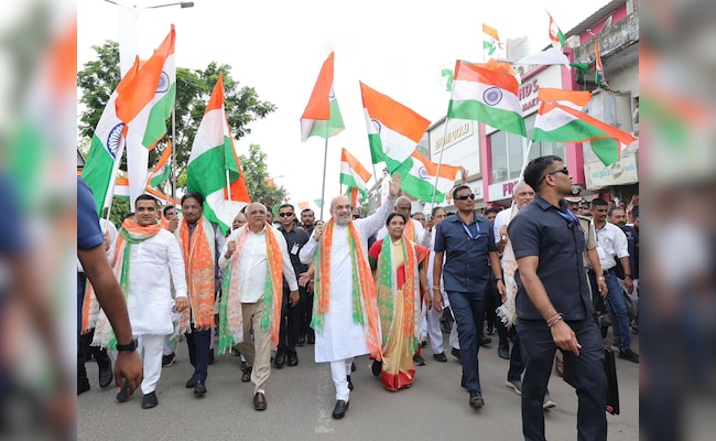 Amit Shah Participates In  'Har Ghar Tiranga'  Rally In Ahmedabad