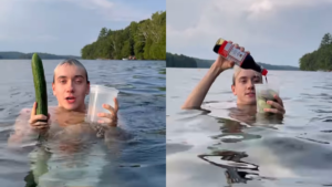 Read more about the article Vlogger Makes Cucumber Salad While Floating On Lake, Internet Reacts