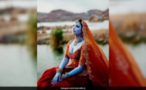 Read more about the article In Krishna’s Shade Of Blue, Tamannaah Bhatia Embraced Radha’s Avatar Dressed In A Decadent Orange Embroidered Lehenga