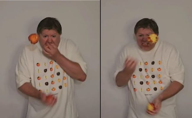 Watch: Man Amazes The Internet By Eating Apples While Juggling Them At The Same Time