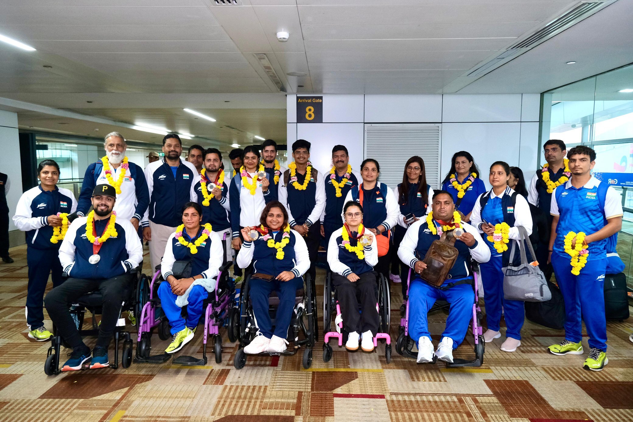 India Paralympics Medalists Return Home, Given Grand Welcome