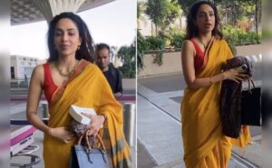 Read more about the article After Naga Chaitanya Engagement, Sobhita Dhulipala Turned This Simple Yellow And Red Saree Into A Bonafide Airport Fashion Look