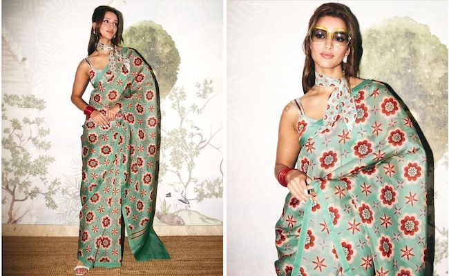 Triptii Dimri's Retro Floral Saree And Neckerchief Was A Fabulously Served Time Capsule