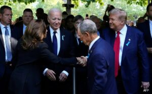 Read more about the article Kamala Harris, Donald Trump Shake Hands At 9/11 Memorial After Fiery Debate