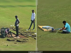 Read more about the article Grass Patches Cut, Fans To Dry Outfield: Bizarre Scenes In Afghanistan vs New Zealand Noida Test