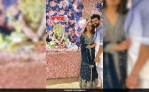 Read more about the article Sonakshi Sinha And Zaheer Iqbal Twinned In Blue Ethnic Outfits For Their First Ganpati Darshan Post Marriage