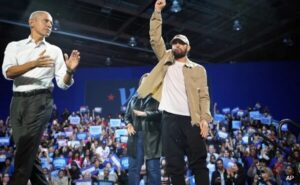 Read more about the article Eminem Endorses Kamala Harris, Joins Barack Obama To Garner Support For Her