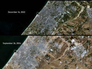 Read more about the article Satellite Images Show How Gaza Was Reduced To Rubble In A Year