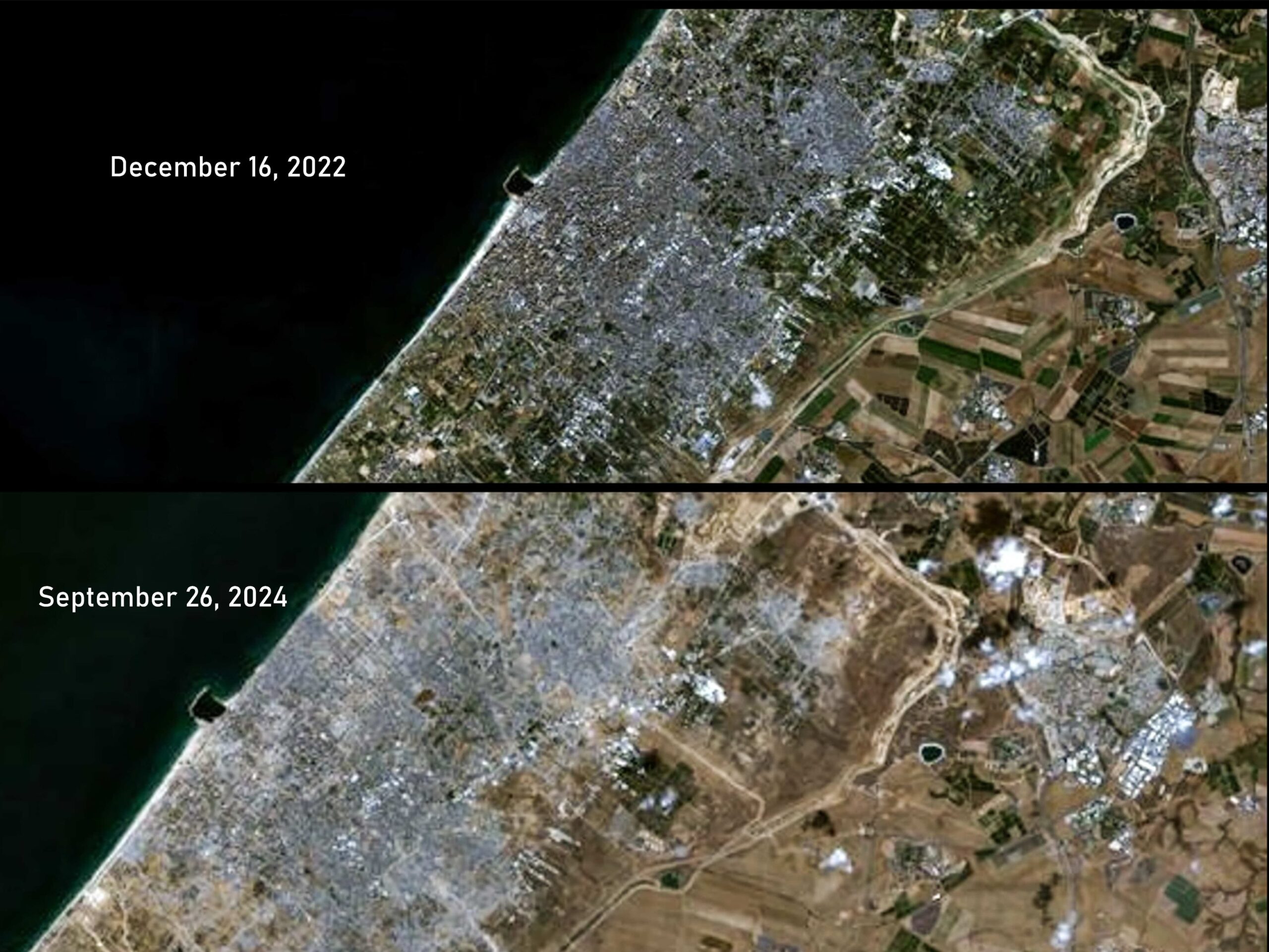 Read more about the article Satellite Images Show How Gaza Was Reduced To Rubble In A Year