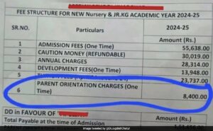 Read more about the article Viral Pic Shows Rs 55,600 Admission Fee For Nursery Students, Sparks Debate