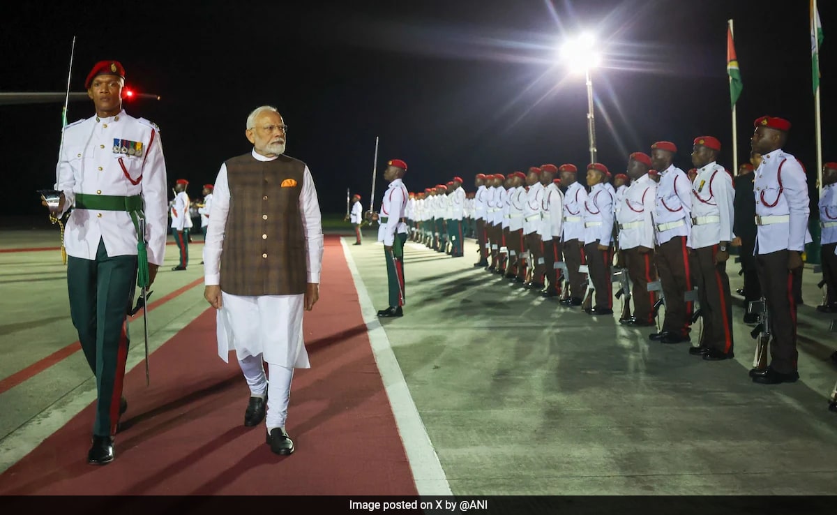 Read more about the article PM Modi Arrives In Guyana, First Indian Prime Minister To Visit In 56 Years