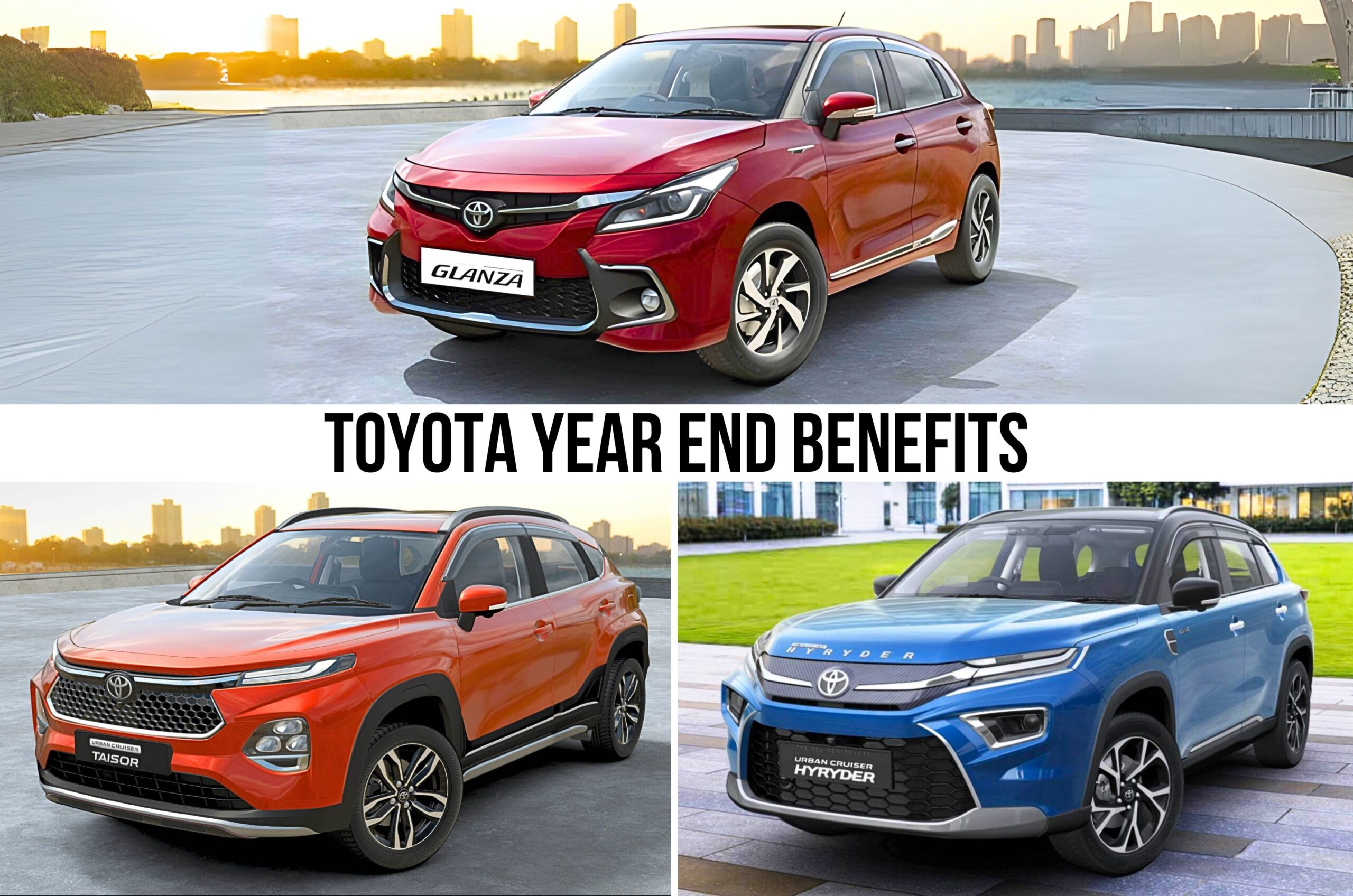 Read more about the article Toyota Glanza Taisor Hyryder year end benefits discounts, Toyota November offers