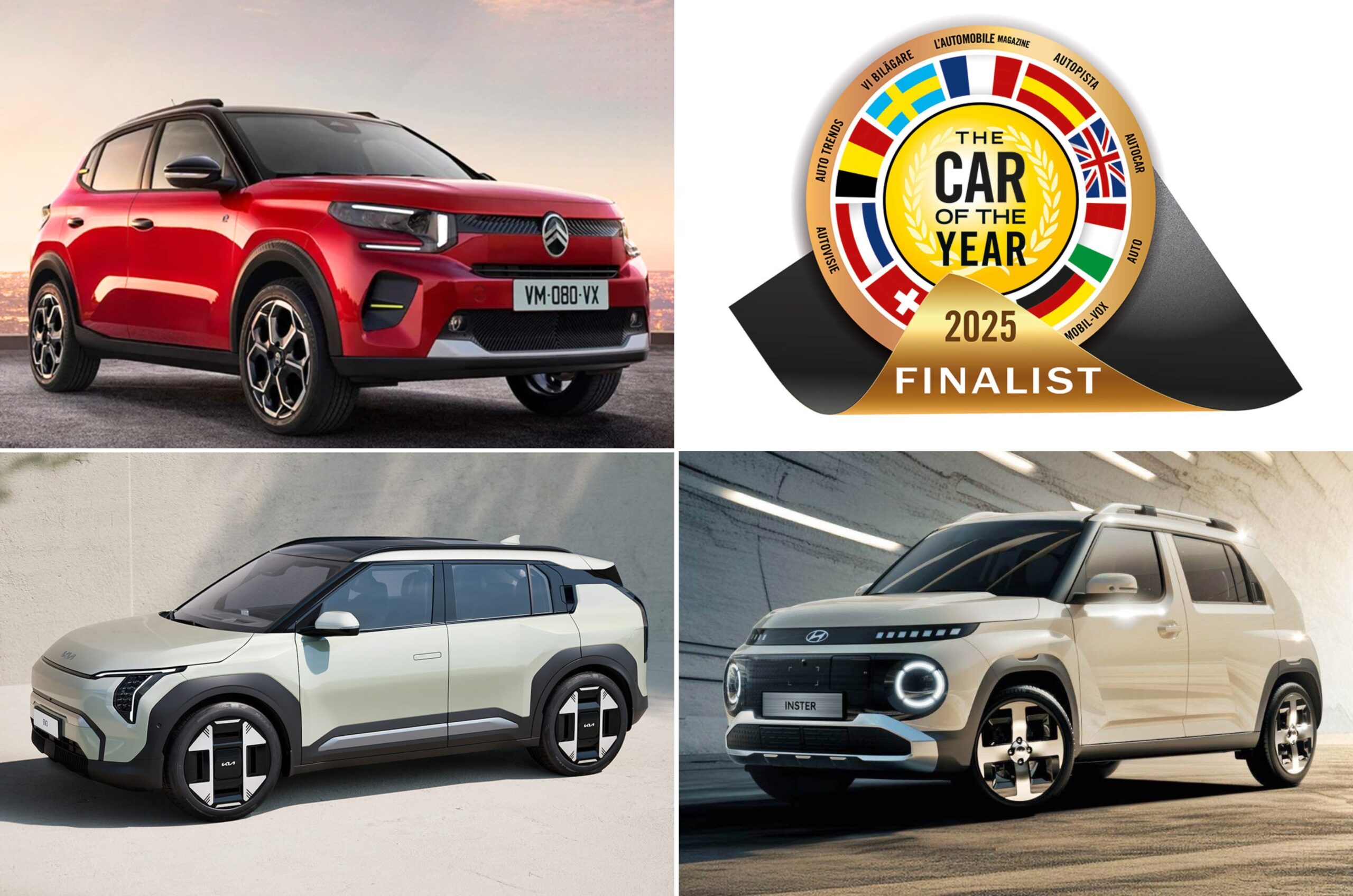 Read more about the article Hyundai Inster, Kia EV3, Citroen eC3, 2025 European Car of the Year finalists