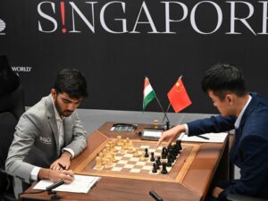 Read more about the article Ding Liren Draws First Blood, Beats D Gukesh In World Chess Championship Opener