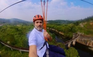 Read more about the article Rahul Gandhi Takes Kerala’s Longest Zipline In Landslide-Hit Wayanad