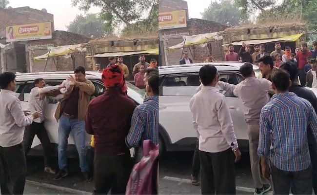 On Camera, Varanasi Cop Thrashed By Mob, His Family Waited Inside Car