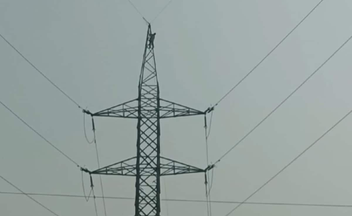 Man Climbs Electric Tower In Noida, Dances On Top Of It