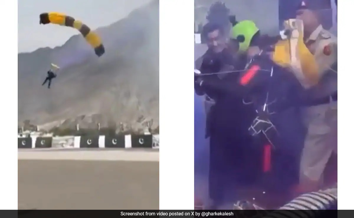 Old Video Of Pakistani Paraglider Landing On Chief Guest During Event Leaves Internet In Splits