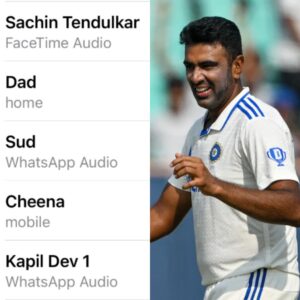 Read more about the article R Ashwin Shows Off Post-Retirement Call Log, Features Sachin Tendulkar And Kapil Dev