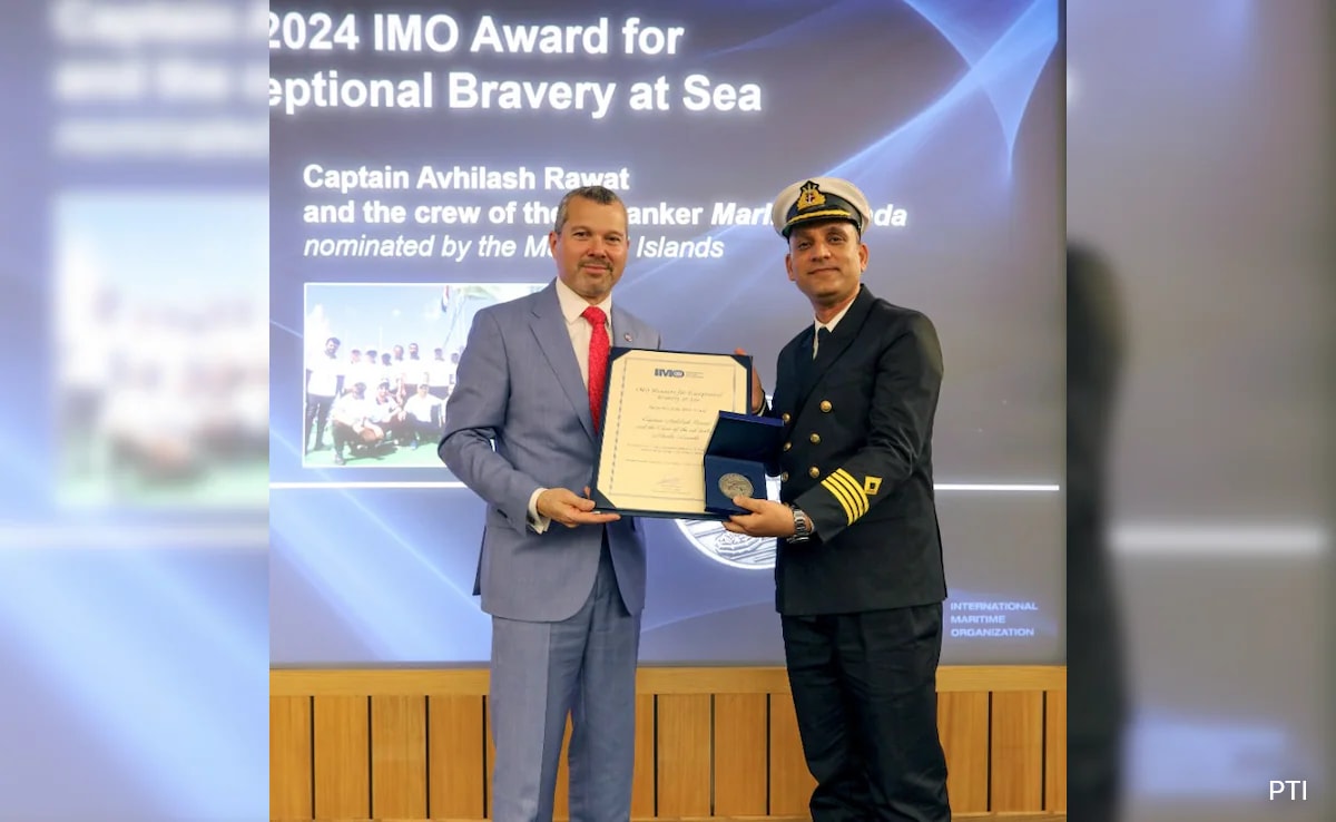 Indian Ship Captain Avhilash Rawat Receives Maritime Bravery Award In UK