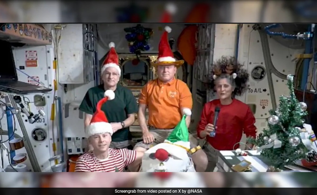 Read more about the article Sunita Williams, Her Space Station ‘Family’ Send Christmas Greetings To All