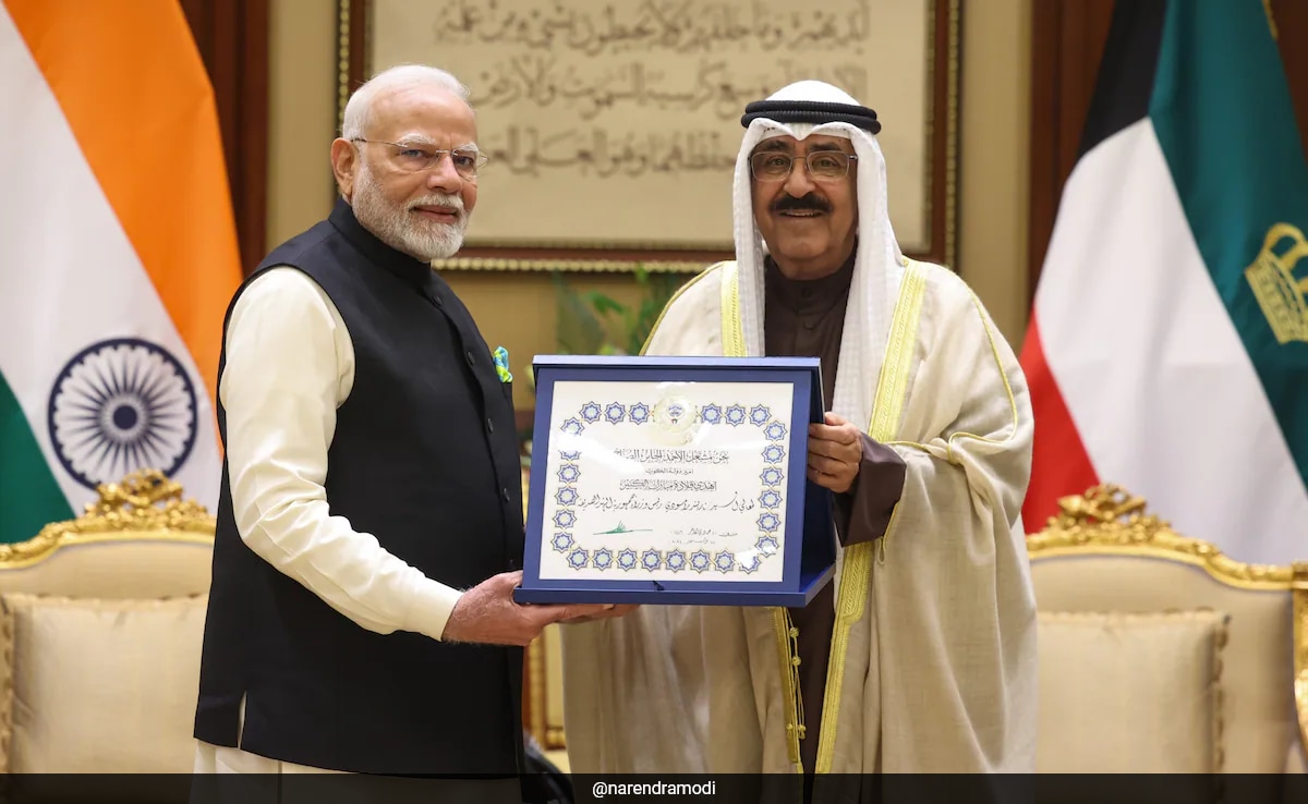 Read more about the article PM Modi Gets Kuwait’s Highest Honour ‘The Order Of Mubarak Al Kabeer’