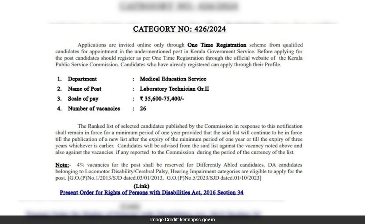 Read more about the article Applications Begin For Laboratory Technician Grade II Posts, Check Details