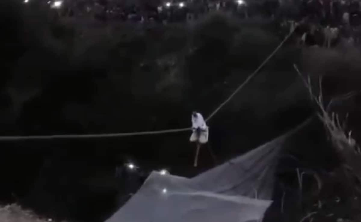 Read more about the article Man Slides Across Himachal Valley On Rope As Ritual Returns After 40 Years