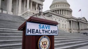 Read more about the article Democrats fight to protect health care, Republicans push funding as millions face looming insurance costs – Firstpost