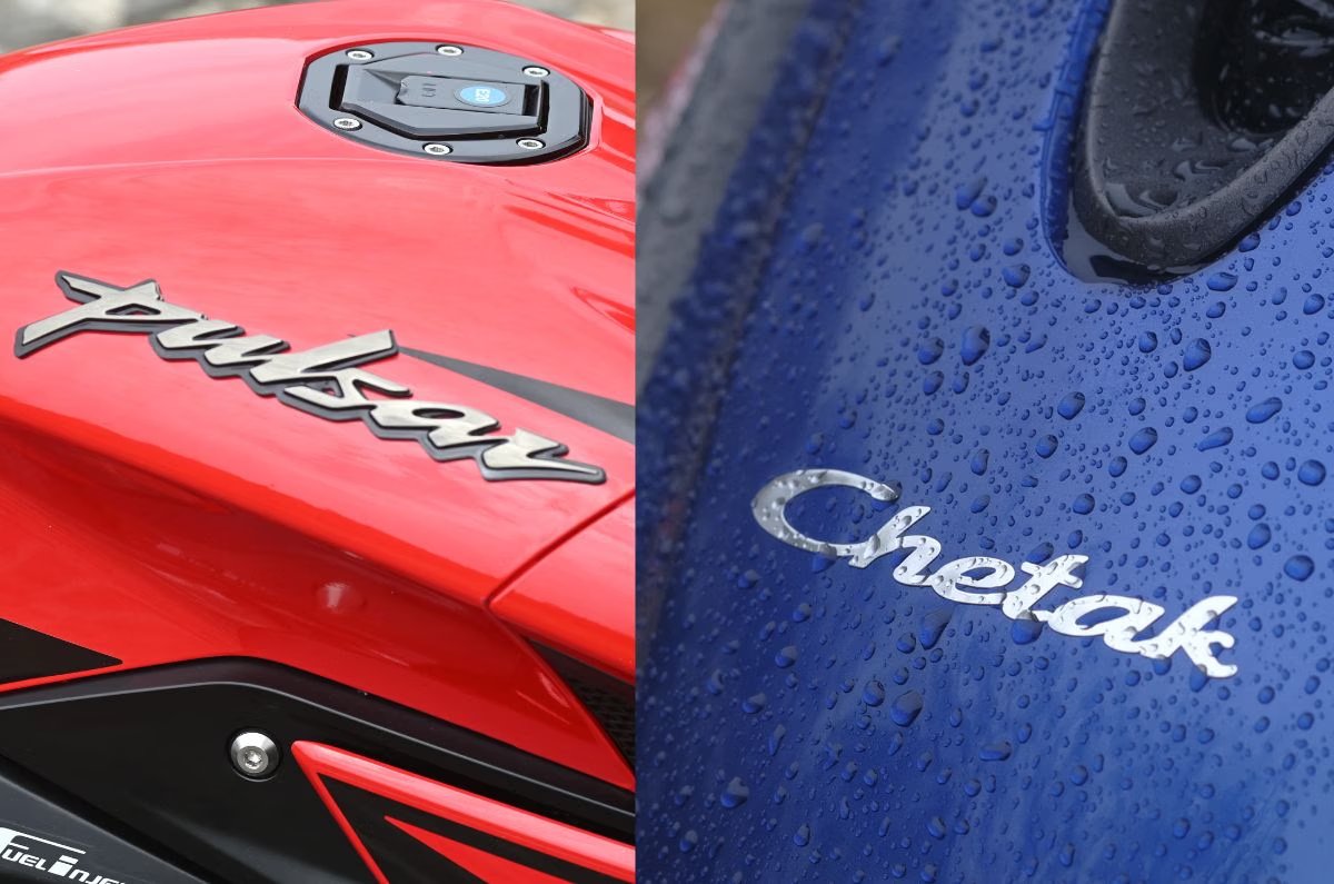 Bajaj Pulsar and Chetak Logo collage picture