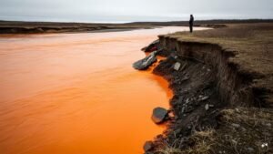 Read more about the article Alaska river turns orange as scientists flag heavy metal contamination – Firstpost
