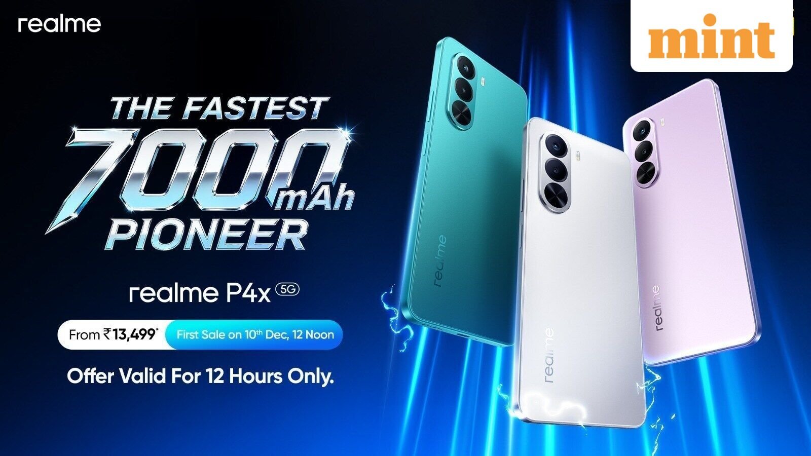 Read more about the article Realme P4x 5G launched in India with 7000mAh battery and 45W fast charging: Prices and specifications