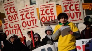 Read more about the article Trump says ICE operations to ‘de-escalate’ in Minnesota after widespread outrage – Firstpost