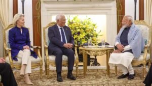 Read more about the article PM Modi discusses Ukraine, global issues with Costa, Ursula during India-EU Summit talks – Firstpost