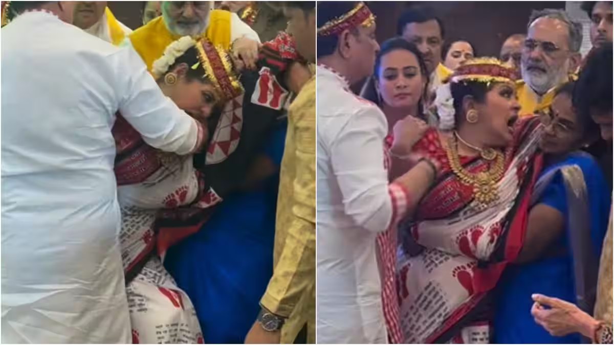 Sudha Chandran tries to bite as devotees hold her back during bhajan – Firstpost