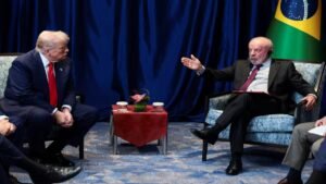 Read more about the article Brazil’s Lula discusses Venezuela, ‘Board of Peace’ with Trump, agrees to visit Washington – Firstpost