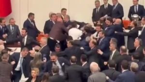 Read more about the article Brawl like situation erupts in Turkish parliament over Judicial Minister appointment – Firstpost