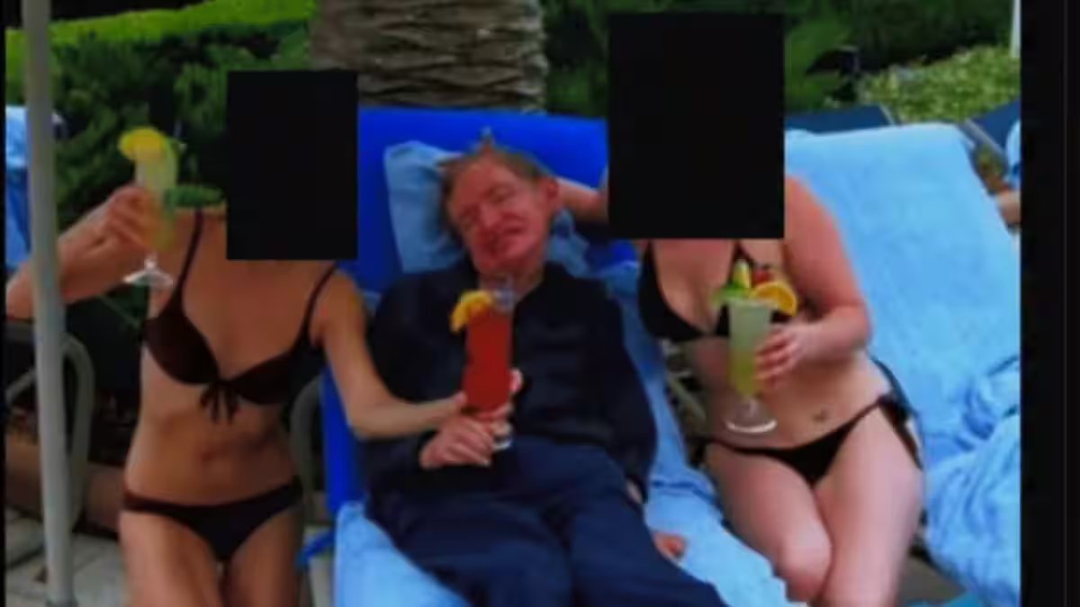 Stephen Hawking relaxing with bikini-clad women. What’s the story behind the image? – Firstpost