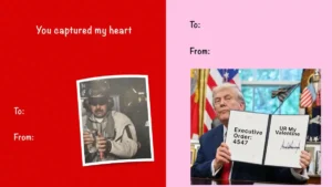 Read more about the article White House gives Valentine’s Day a political makeover with tongue-in-cheek cards – Firstpost