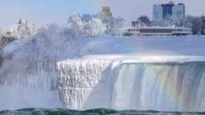Read more about the article Niagara Falls transformed into a frozen wonderland – Firstpost
