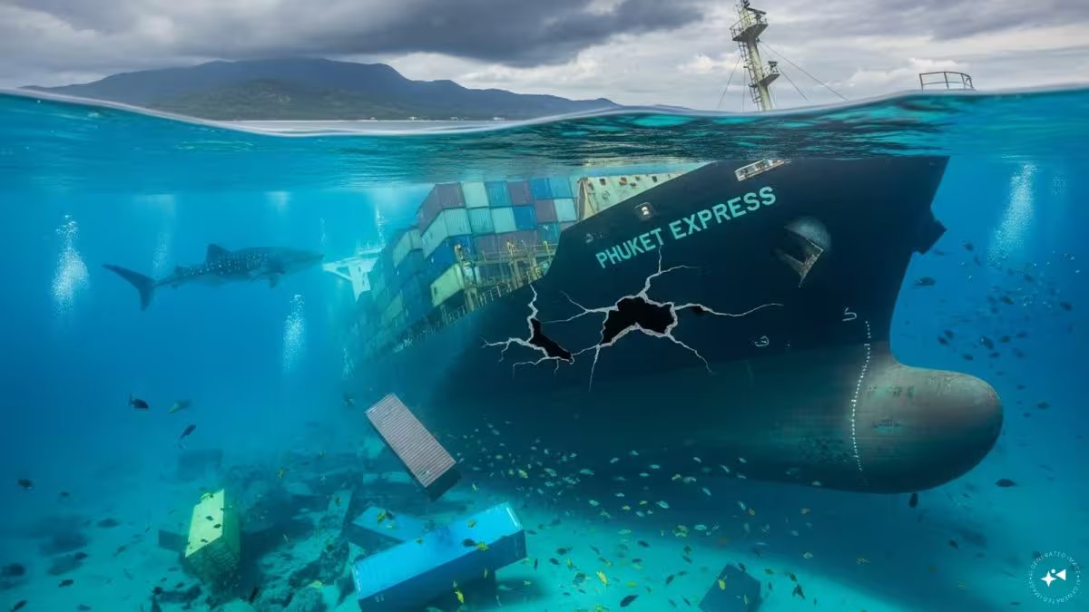 Container ship carrying 290 containers sunk off the coast of Phuket – Firstpost